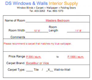 Carpet Measurement Sample