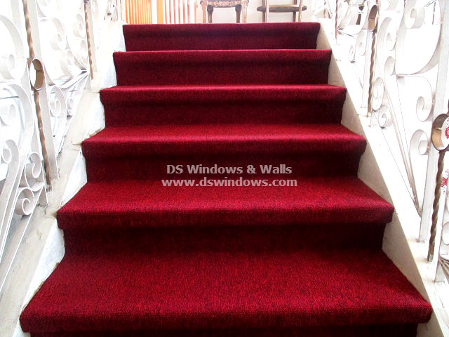 Installed Red Carpet For A Staircase Makeover at Ayala Heights, Quezon City Philippines