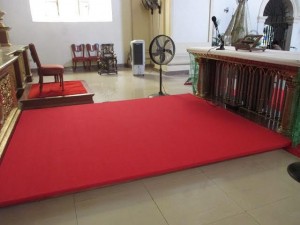 New carpet replacement for altar shrine