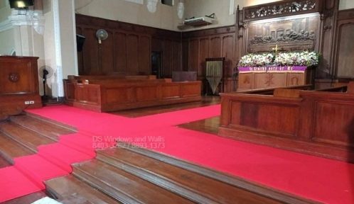 Church Altar Red Carpet Roll Installation : Ermita, Manila