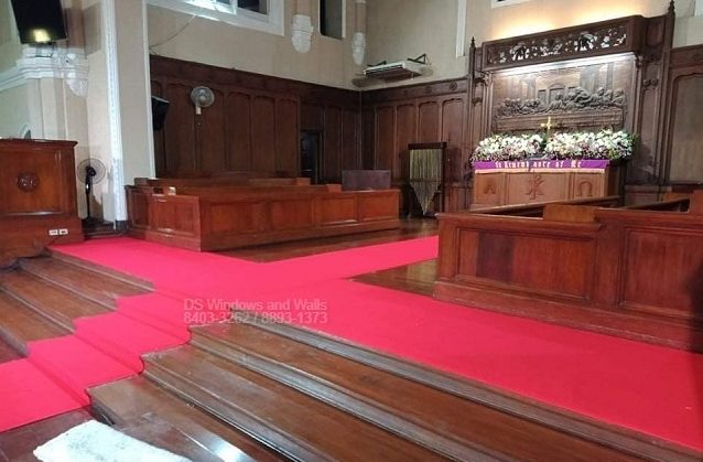 Church Altar Red Carpet Roll Installation : Ermita, Manila