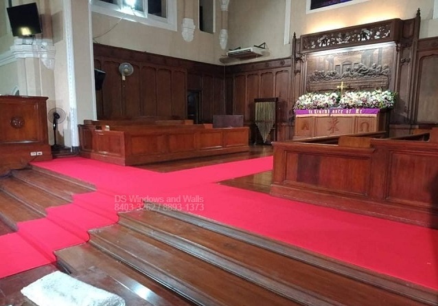 Church Altar Red Carpet Roll Installation : Ermita, Manila
