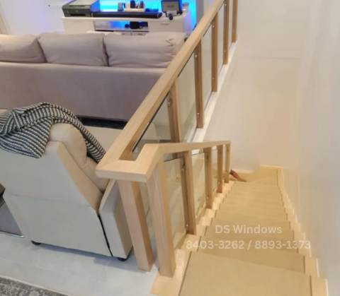 beige carpet staircase