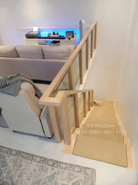beige carpet staircase